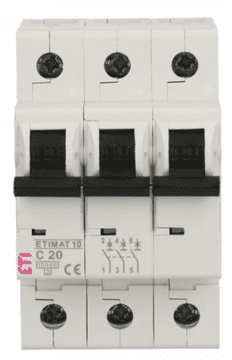 Automatski osigurač 3P C 20A 10kA AC ETIMAT10 002135717