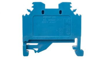 Wago 2-žilni konektor sabirnice 4 mm2 plavi 281-104