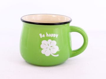 MALA ZELENA KERAMIČKA ŠALICA ZA KAVU/ČAJ, POKLON ZA DNEVNU SOBU, BE HAPPY