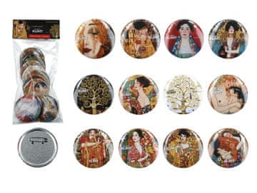 Carmani SET OD 12 ZNAČKI ZA RUKSAK GUSTAV KLIMT MJEŠAVINA DIZAJNA PIN ART