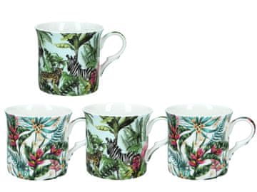 SET OD 4 TROPICAL SAFARI ŠALICE PORCULANSKE ŠALICE ZA KAVU I ČAJ