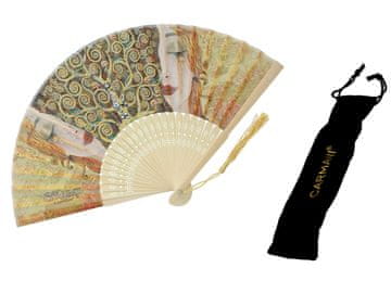 Carmani ELEGANTNI SKLOPNI LEPEZAR GUSTAV KLIMT ZLATNE SUZE DODATAK POKLON