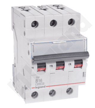 LEGRAND Automatski osigurač 3P B 16A 6kA AC S303 TX3 403402