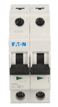 EATON Automatski osigurač 2P C 6A 15kA AC FAZ C6/2 278754