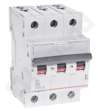 LEGRAND Automatski osigurač 3P B 6A 6kA AC S303 TX3 403398