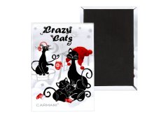 Carmani DEKORATIVNI MAGNET ZA HLADNJAK ZIMSKI OBITELJSKI POKLON S MAČIĆIMA