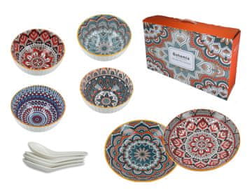 SET OD 4 ZDJELICE SA ŽLICAMA 2 TANJURA RAMEN RIŽA AZIJSKA KUHINJA DOM
