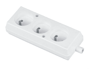 JO! Prijenosna trostruka utičnica 16A 2P+Z 250V bijela GN-370