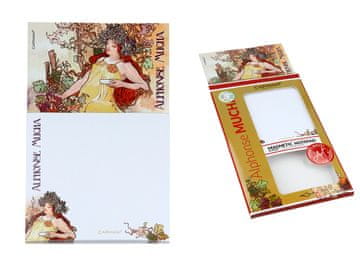 Carmani BILJEŽNICA MAGNETSKA BILJEŽNICA ZA HLADNJAK ALFONS MUCHA JESENSKA LISTA ZA KUPOVINU