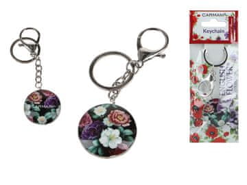 Carmani BAROKNI PRIVJESAK ZA KLJUČEVE S CVIJEĆEM I OZNAKOM ZA TORBU ART