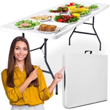 EH BALI WHITE stol za catering sklopiv u kofer 180 cm bijeli