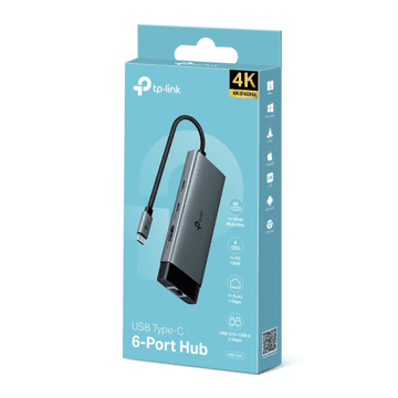 TP-Link UH6120C 6-u-1 USB-C HUB priključna stanica s 4K HDMI, Gigabit Ethernet i 100 W Power Delivery