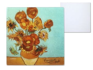 Carmani STAKLENA DASKA ZA REZANJE, POSLUŽIVANJE, STALAK ZA SUNCOKRET VAN GOGH