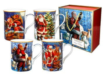 Carmani SET OD 4 BOŽIĆNE ŠALICE BOŽIĆNI SET S DJEDOM BOŽIĆNJAKOM