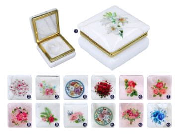 Alabaster kvadratna kutija za nakit, kutija za poklon 6x6 cm