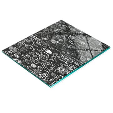 tulup.cz Kaljena staklena daska za posluživanje s grafikom hrane 60x52 cm