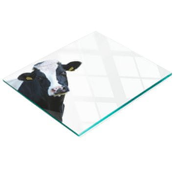 tulup.cz Kaljena staklena daska za posluživanje s grafikom krave 60x52 cm