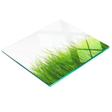 tulup.cz Daska za posluživanje od kaljenog stakla s grafikom trave 60x52 cm