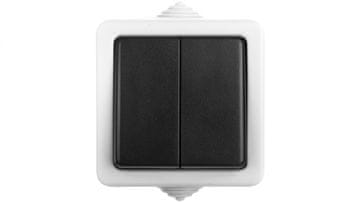 Kanlux TEKNO Prekidač za luster s vijkom 10AX 250V sivi IP54 25351