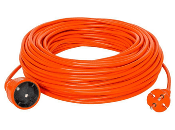 Akel Vrtni produžni kabel 1-utičnica crna 15m /H03VV-F 2x1/10A narančasti