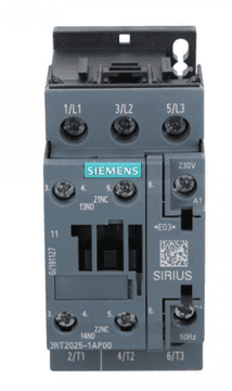 Siemens Kontaktor snage 17A 3P 230V AC 1NO 1NC S0 3RT2025-1AP00