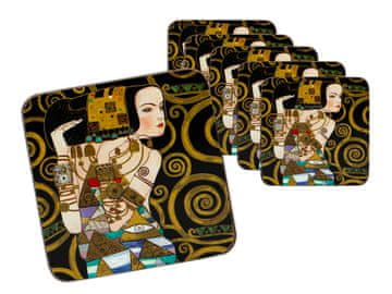 Carmani SET OD 6 PLUTANIH PODLOGA ZA ČAŠE GUSTAV KLIMT ČEKAJ ŠALICU