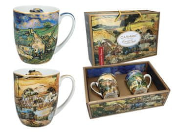Carmani SET OD 2 ŠALICE VAN GOGH SLAMENE KUTIJE POKLON SET