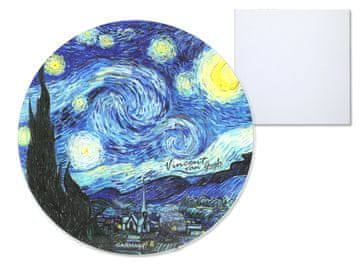 Carmani STAKLENA DASKA ZA REZANJE OKRUGLI STALAK VAN GOGH ZVJEZDANA NOĆ