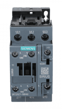 Siemens Kontaktor snage 32A 3P 24V DC 1NO 1NC S0 3RT2027-1BB40
