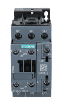 Siemens Kontaktor snage 25A 3P 24V DC 1NO 1NC S0 3RT2026-1BB40
