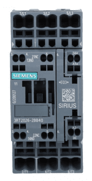 Siemens Kontaktor snage 25A 3P 24V DC 1NO 1NC S0 3RT2026-2BB40