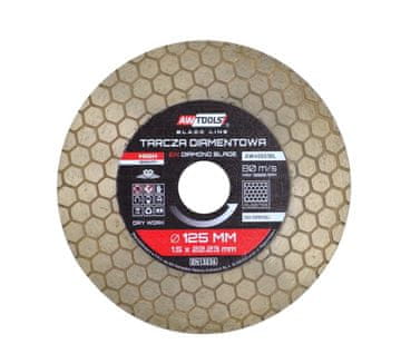 awtools dijamantni disk 125x22.2 / saćasti 2u1 crna linija