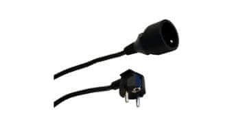 Produžni kabel, 1 utičnica, 3 m, 3x1,0 mm OWY crni 28218