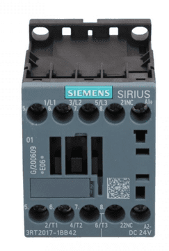 Siemens Kontaktor snage 12A 3P 24V DC 0Z 1R S00 3RT2017-1BB42