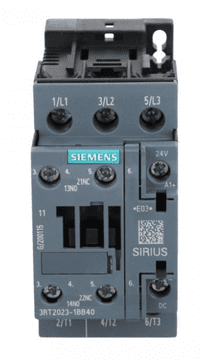 Siemens Kontaktor snage 9A 3P 24V DC 1NO 1NC S0 3RT2023-1BB40