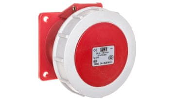 PCE Utičnica za ploču 32A 4P 400V /75x75/ crvena IP67 s uvijanjem 3242-6