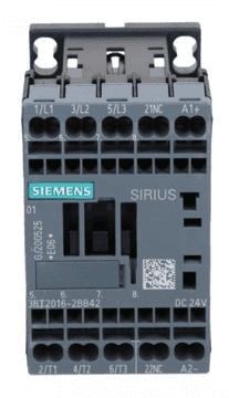 Siemens Kontaktor napajanja 9A 3P 24V DC 0Z 1R S00 3RT2016-2BB42