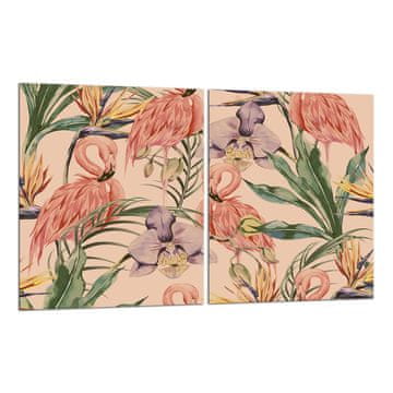 2x ZAŠTITNA PLOČA OD STAKLA ZA ŠTEDNJAK 40x52 FLAMINGOSI