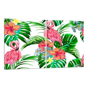 2x ZAŠTITNA PLOČA OD STAKLA ZA ŠTEDNJAK 40x52 FLAMINGOSI