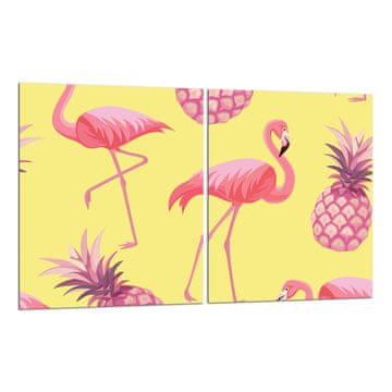 2x ZAŠTITNA PLOČA OD STAKLA ZA ŠTEDNJAK 40x52 FLAMINGOSI