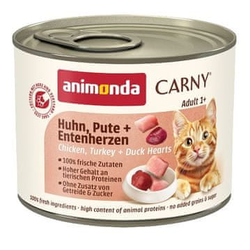 Animonda ANIMONDA Carny Adult Piletina, puretina, pileća srca - mokra hrana za mačke - 200g