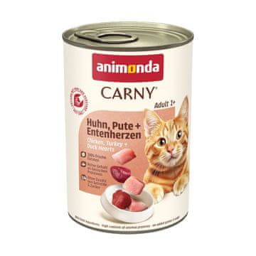 Animonda ANIMONDA Carny Adult Piletina, puretina, pileća srca - mokra hrana za mačke - 400g