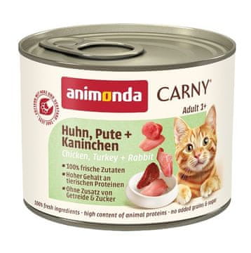 Animonda ANIMONDA Carny Adult Piletina, puretina, kunić - mokra hrana za mačke - 200g