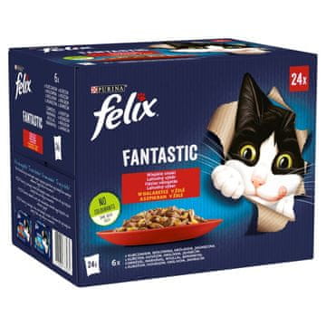 Felix Felix Fantastic Mokra hrana za mačke u želeu - Različiti okusi - 24x85g
