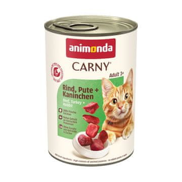 Animonda ANIMONDA Carny Adult Govedina, puretina, kunić - mokra hrana za mačke, 400g