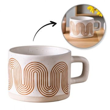 KERAMIČKA ŠALICA S GEOMETRIJSKIM UZORKOM 250 ML ZA KAVU ILI ČAJ