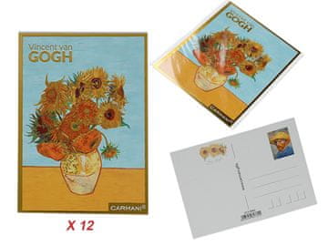 Carmani SET OD 12 RAZGLEDNICA VAN GOGH RAZGLEDNICE SUNCOKRET UMJETNIČKI POKLON