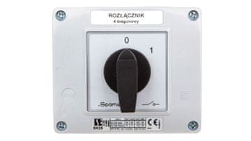 Grebenasti prekidač 0-1 25A 4P u kućištu SK25-2.8210OB13