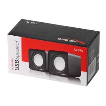 AUDIOCORE Audiocore AC870 B zvučnici, 2-smjerni, 3W, crno-sivi