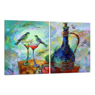 2x ZAŠTITNA PLOČA OD STAKLENA ZA ŠTEDNJAK 40x52 ZA VINO